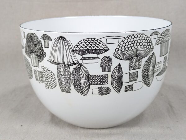 Scandinavian MCM Kaj Franck Arabia Finel Mushroom Enamel Bowl Mid-Century Modern