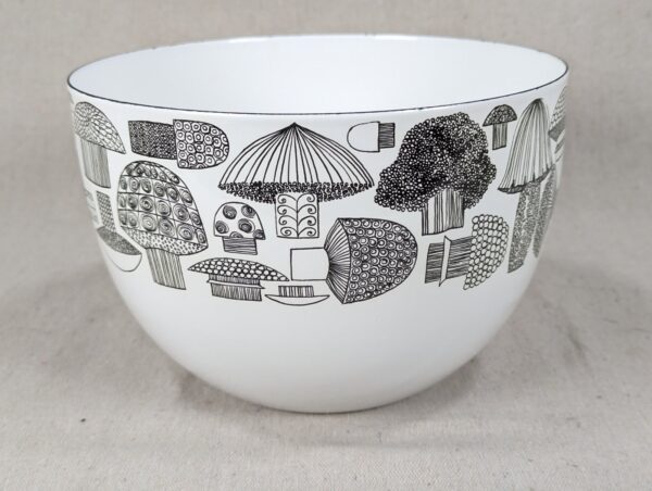 Scandinavian MCM Kaj Franck Arabia Finel Mushroom Enamel Bowl Mid-Century Modern