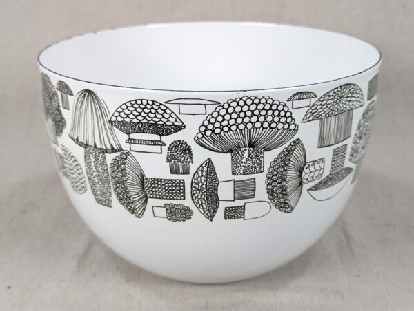 Scandinavian MCM Kaj Franck Arabia Finel Mushroom Enamel Bowl Mid-Century Modern