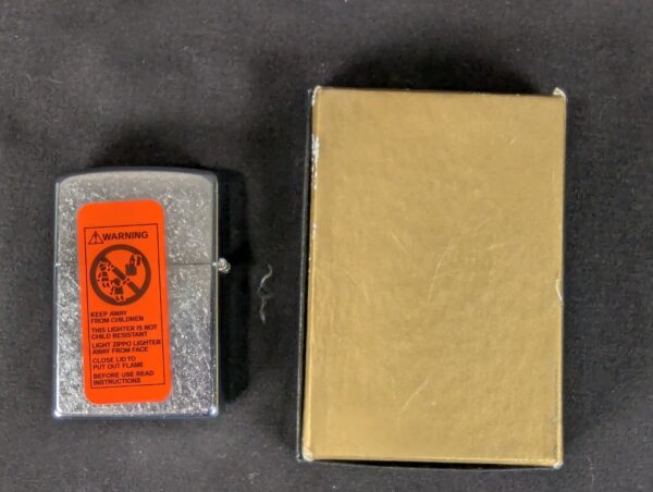 Zippo Windproof Lighter High Polish Chrome Ornate Scrollwork Emblem 2003 Vintage