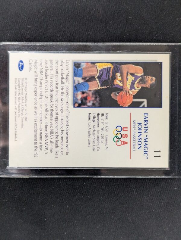 1992 US Olympicards Dream Team Earvin "Magic" Johnson Card - Raw Ungraded
