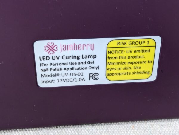 Jamberry TrūShine LED UV Curing Lamp Model UV-US-01 with Box and Power Adapter