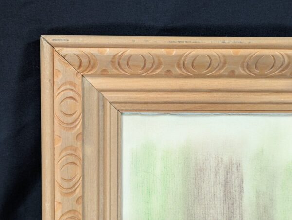 Myrtle H. Troester Original Pastel Portrait Girl at Desk Vintage Framed Artwork
