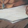 Myrtle H. Troester Original Pastel Portrait Girl at Desk Vintage Framed Artwork