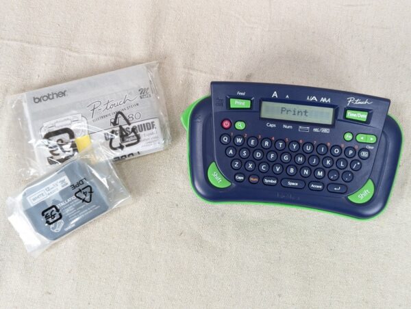 Brother P-touch PT-80 Handheld Label Maker with Original Packaging and Manual