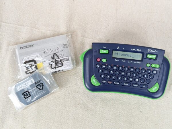Brother P-touch PT-80 Handheld Label Maker with Original Packaging and Manual