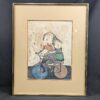 Boulanger After School Framed Lithograph Ink Signed Art Print Mother and Child