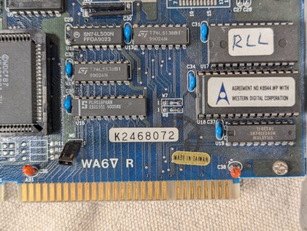 Vintage KT-102V R 8-bit ISA Multi-I/O Controller Card Western Digital Chipset