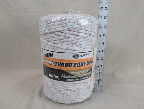 Gallagher Turbo Equi-Braid Electric Fencing Rope 200m G62174 9 Mixed Metal Wires