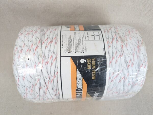 Gallagher Turbo Equi-Braid Electric Fencing Rope 200m G62174 9 Mixed Metal Wires