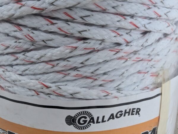 Gallagher Turbo Equi-Braid Electric Fencing Rope 200m G62174 9 Mixed Metal Wires