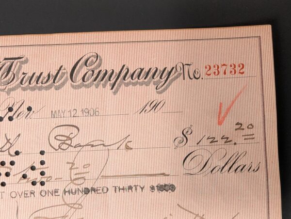 Antique 1906 The State Bank and Trust Company Carson City Nevada Bank Check E...