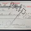 Vintage 1908 The Bullion and Exchange Bank Carson City Nevada Bank Check Ephe...