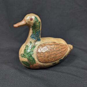 Vintage Chinese Cloisonné Enamel Duck Decorative Figurine MidCentury Collecitble