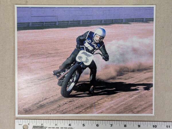 Vintage Flat Track Motorcycle Racer Action Photograph Dan Mahony 2008 Print E...