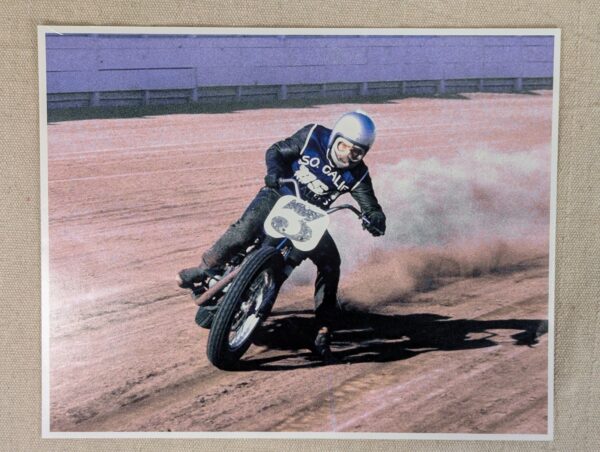Vintage Flat Track Motorcycle Racer Action Photograph Dan Mahony 2008 Print E...