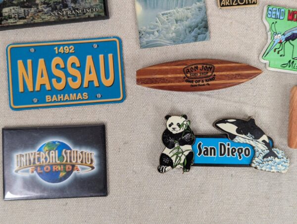 Souvenir Refrigerator Magnet Collection 16pc San Francisco NY Bahamas Niagara...