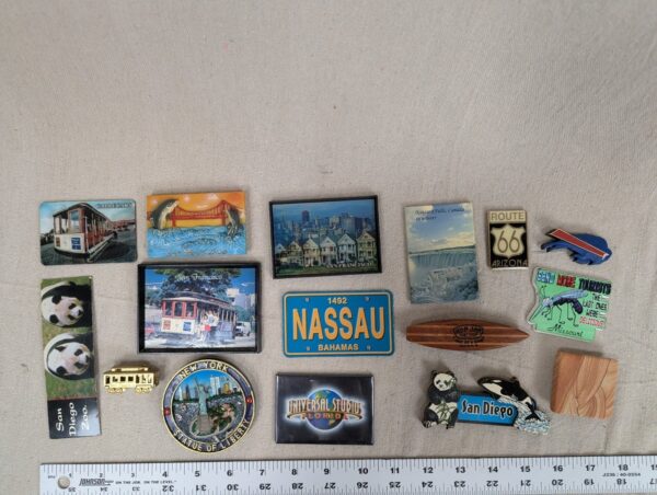 Souvenir Refrigerator Magnet Collection 16pc San Francisco NY Bahamas Niagara...