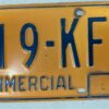 Vintage New York Commercial License Plate Pair 1970s Orange and Blue Metal Decor