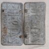 Vintage New York Commercial License Plate Pair 1970s Orange and Blue Metal Decor