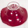 Mid-Century Modern Ruby Red Glass Pedestal Bowl Crimped Ruffled Rim Vintage G...