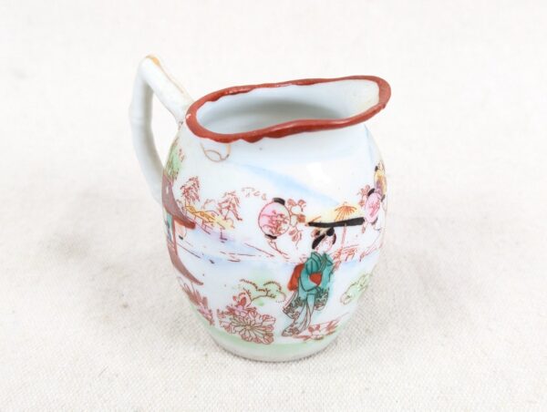 Vintage Japanese Red HandPainted Geisha Creamer Fine Porcelain