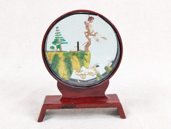 Vintage Miniature Diorama Circular Display Frame Landscape Japanese Decorativ...
