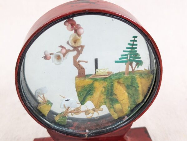 Vintage Miniature Diorama Circular Display Frame Landscape Japanese Decorativ...