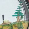 Vintage Miniature Diorama Circular Display Frame Landscape Japanese Decorativ...
