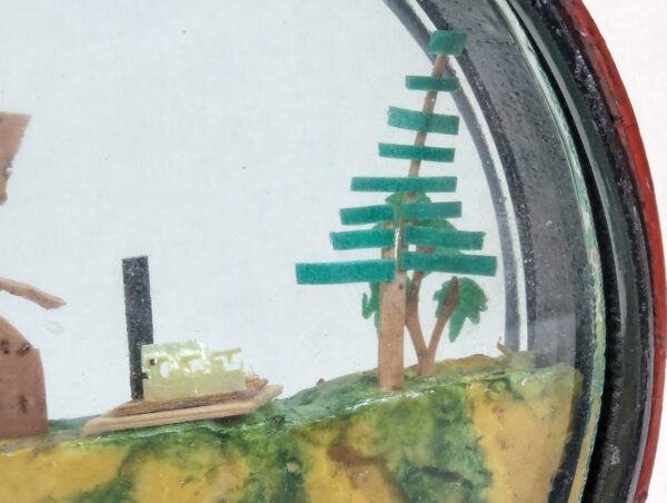 Vintage Miniature Diorama Circular Display Frame Landscape Japanese Decorativ...