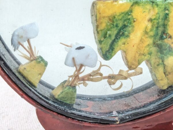 Vintage Miniature Diorama Circular Display Frame Landscape Japanese Decorativ...