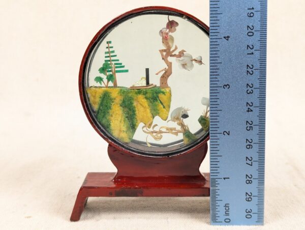 Vintage Miniature Diorama Circular Display Frame Landscape Japanese Decorativ...