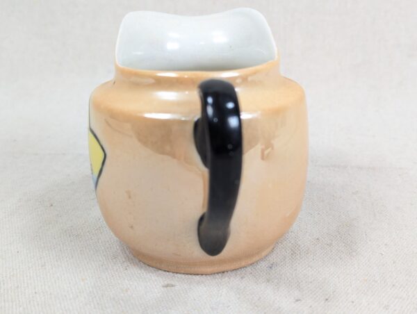 Vintage Japanese Lusterware Creamer Peach Iridescent Glaze Sailboat Decal TA ...