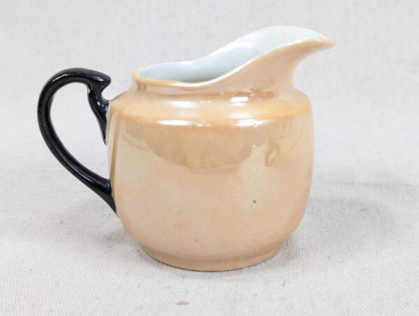 Vintage Japanese Lusterware Creamer Peach Iridescent Glaze Sailboat Decal TA ...