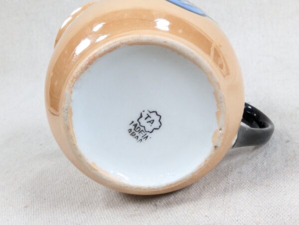 Vintage Japanese Lusterware Creamer Peach Iridescent Glaze Sailboat Decal TA ...