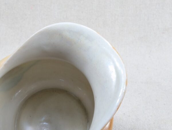 Vintage Japanese Lusterware Creamer Peach Iridescent Glaze Sailboat Decal TA ...