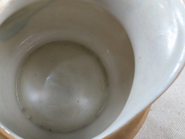 Vintage Japanese Lusterware Creamer Peach Iridescent Glaze Sailboat Decal TA ...