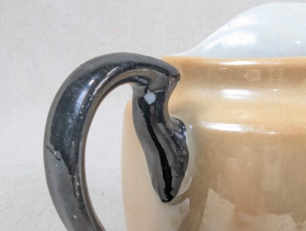 Vintage Japanese Lusterware Creamer Peach Iridescent Glaze Sailboat Decal TA ...
