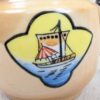 Vintage Japanese Lusterware Creamer Peach Iridescent Glaze Sailboat Decal TA ...