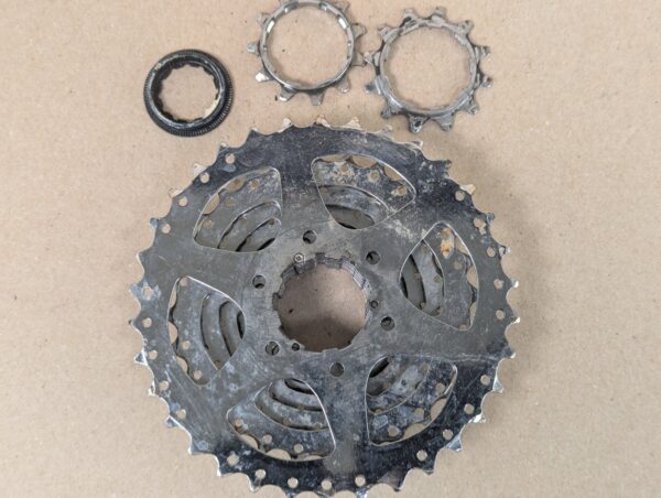 SRAM PowerGlide II 9-Speed Cassette Mountain Bike Gears 11-34T Good Condition