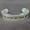 Montana Silversmiths Western Cuff Bracelet Silver-Tone Gold-Tone Star Scroll New