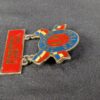 Vintage 1981 Hang Ten World's Greatest Cowboy Enamel Pin Red White Blue Logo