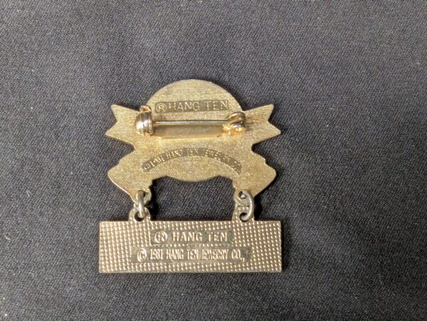 Vintage 1981 Hang Ten World's Greatest Cowboy Enamel Pin Red White Blue Logo