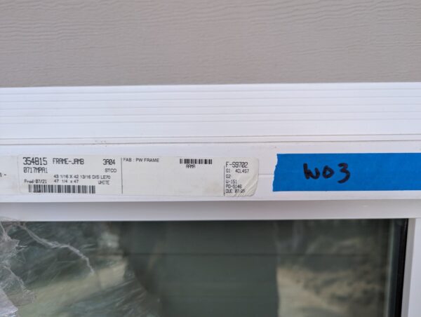 Replacement Window Alside Vinyl 3A04 Fixed Lite Window 47 1/4 " x 47" White W03