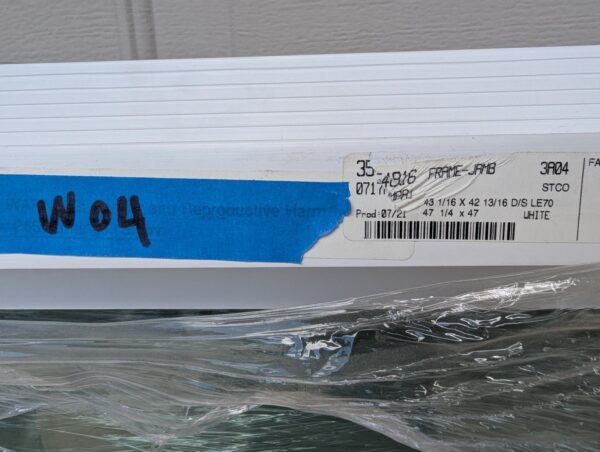 Alside Vinyl Replacement Window 47 1/4 x 47 3A04 Fixed White 2021 Model W04