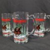 10-409.jpg Budweiser Clydesdales Beer Mugs Set of 3 Vintage 1988 Holiday Barware Glass 12oz