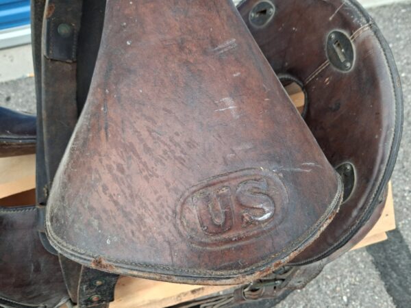 WWI US Army Model 1912 Cavalry Saddle Hotze & Sons 1918 Spalding 1917 12 Inch