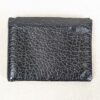 Vintage Black Genuine Leather Bi-Fold Wallet with Embossed Card and Stamp Slots