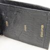 Vintage Black Genuine Leather Bi-Fold Wallet with Embossed Card and Stamp Slots