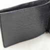 Vintage Black Genuine Leather Bi-Fold Wallet with Embossed Card and Stamp Slots
